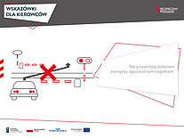 Nie przejeżdżaj slalomem pomiędzy opuszczonymi rogatkami.