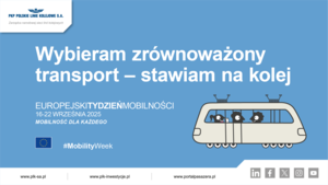 Plakat z hasłem Wybieram zrównoważony transport - stawiam nakolej
