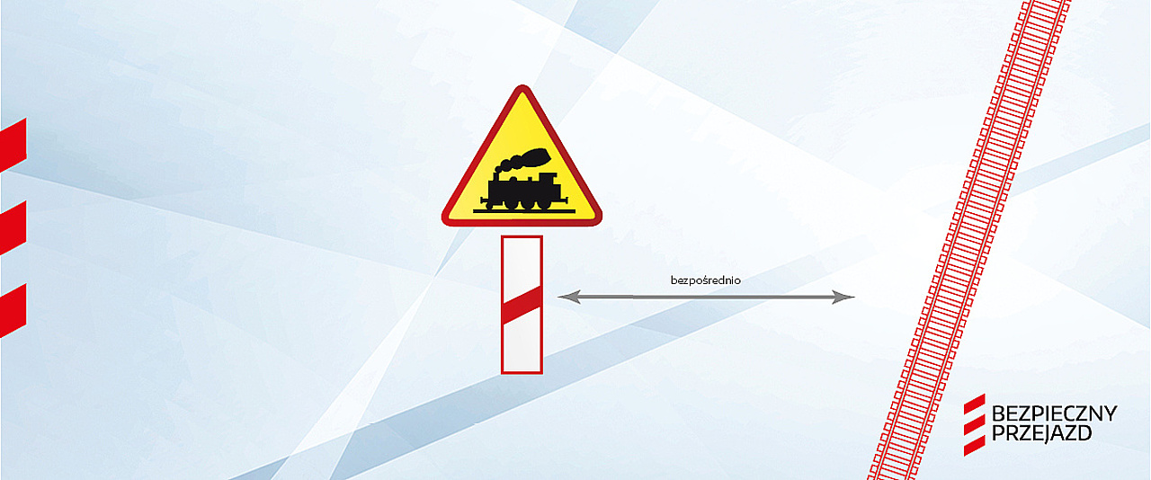 Znak ostrzegawcze A-10 „Przejazd kolejowy bez zapór” przedstawia żółty trójkąt z czerwoną obwódką. W centralnej części znaku widnieje piktogram lokomotywy w kolorze czarnym. Pod nim „słupek wskaźnikowy z jedną kreską” G-1c (w formie wysokiego białego prostokąta z czerwoną obwódką). Pomiędzy zestawem znaków a przejazdem oś opisana słowem „bezpośrednio”.