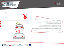 Każdy kierowca widząc znak stop na przejeździe kat D powinien się zatrzymać na wysokości krzyża św. Andrzeja