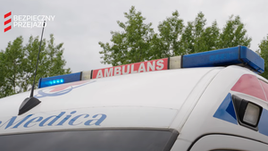 Widok na koguta ambulansu.