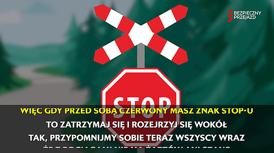 Screen z filmu, widoczny stop z krzyżem św. Andrzeja. Na dole napisy do piosenki.