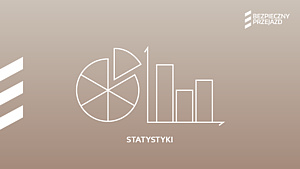 Ikony wykresu kołowego i słupkowego i napis statystyki