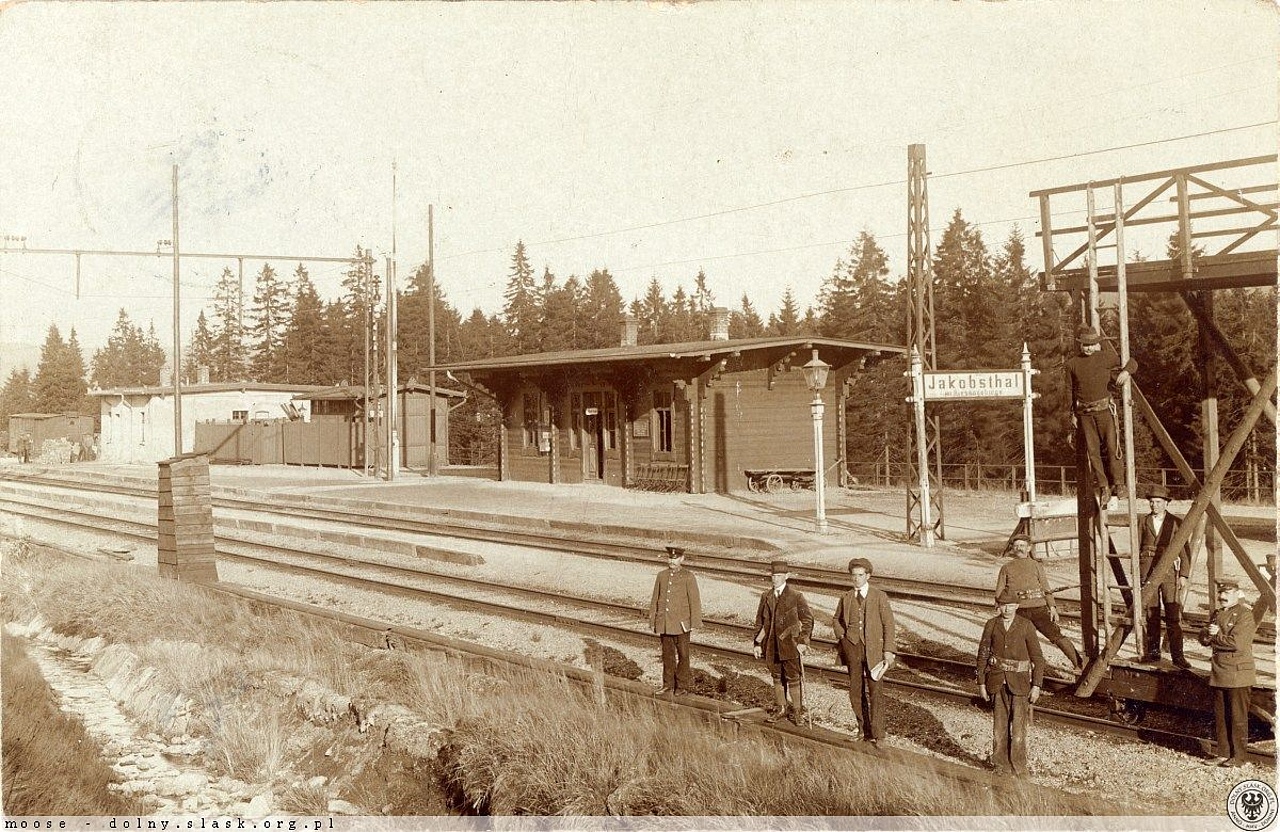 Przystanek kolejowy Jakobsthal, około 1912 r. 