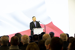 Przemawiający Prezydent RP - Andrzej Duda